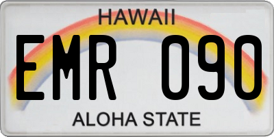 HI license plate EMR090
