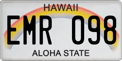 HI license plate EMR098