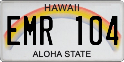 HI license plate EMR104
