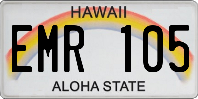 HI license plate EMR105