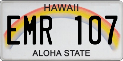 HI license plate EMR107