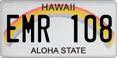 HI license plate EMR108