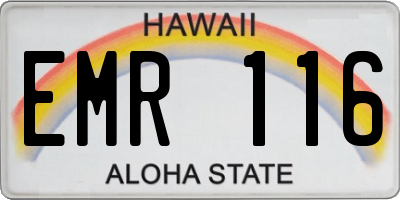 HI license plate EMR116
