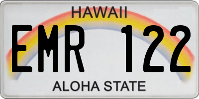 HI license plate EMR122