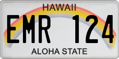 HI license plate EMR124