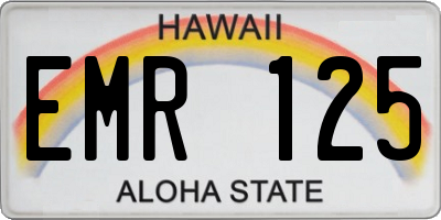 HI license plate EMR125