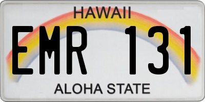 HI license plate EMR131