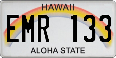 HI license plate EMR133