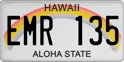 HI license plate EMR135