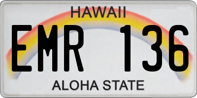 HI license plate EMR136