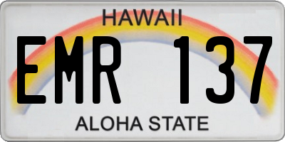 HI license plate EMR137