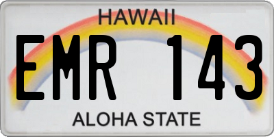 HI license plate EMR143