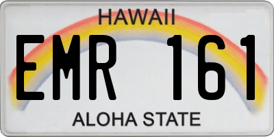 HI license plate EMR161