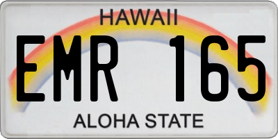 HI license plate EMR165