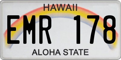 HI license plate EMR178