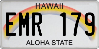 HI license plate EMR179