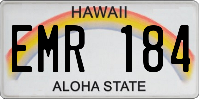 HI license plate EMR184