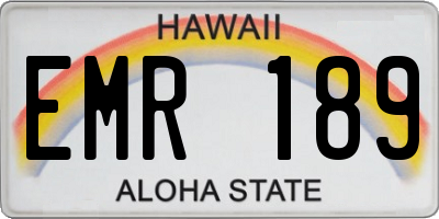HI license plate EMR189