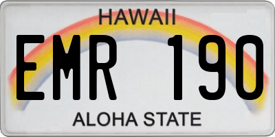 HI license plate EMR190