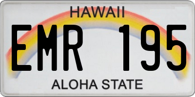HI license plate EMR195