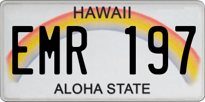 HI license plate EMR197
