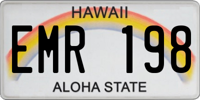 HI license plate EMR198