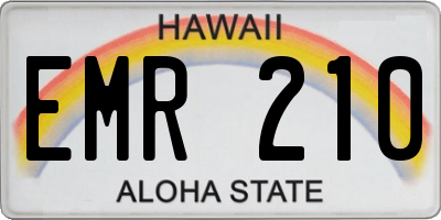 HI license plate EMR210