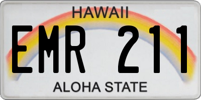 HI license plate EMR211