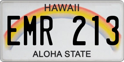 HI license plate EMR213