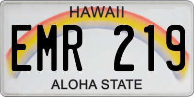 HI license plate EMR219