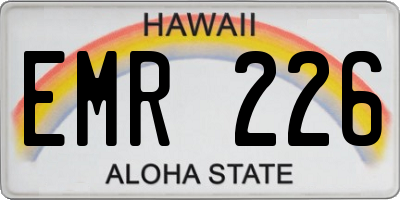 HI license plate EMR226