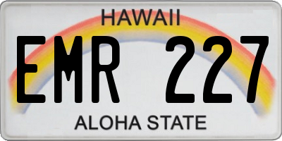 HI license plate EMR227