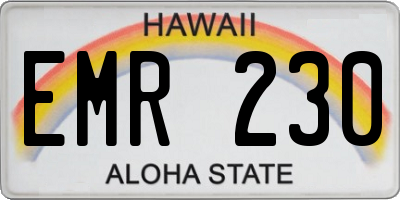 HI license plate EMR230