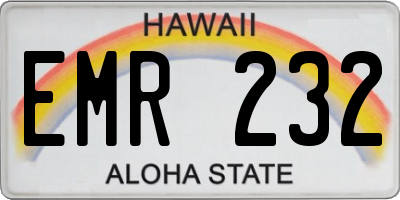 HI license plate EMR232