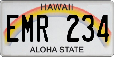 HI license plate EMR234