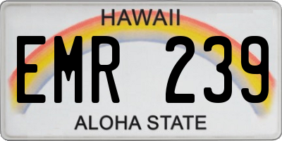 HI license plate EMR239