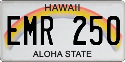 HI license plate EMR250
