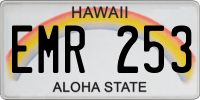 HI license plate EMR253