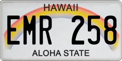 HI license plate EMR258