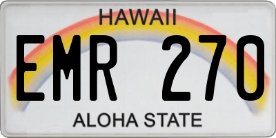 HI license plate EMR270