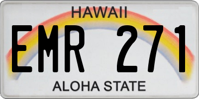 HI license plate EMR271