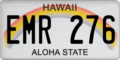 HI license plate EMR276