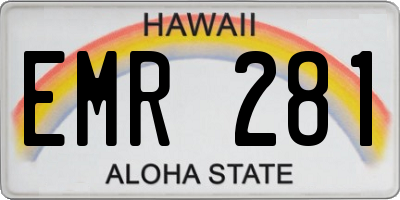 HI license plate EMR281