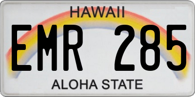 HI license plate EMR285