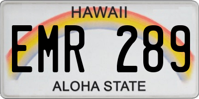 HI license plate EMR289