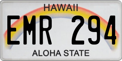 HI license plate EMR294