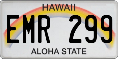 HI license plate EMR299