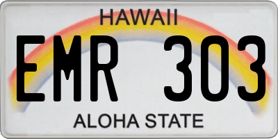 HI license plate EMR303