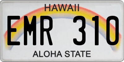 HI license plate EMR310