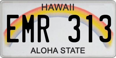 HI license plate EMR313
